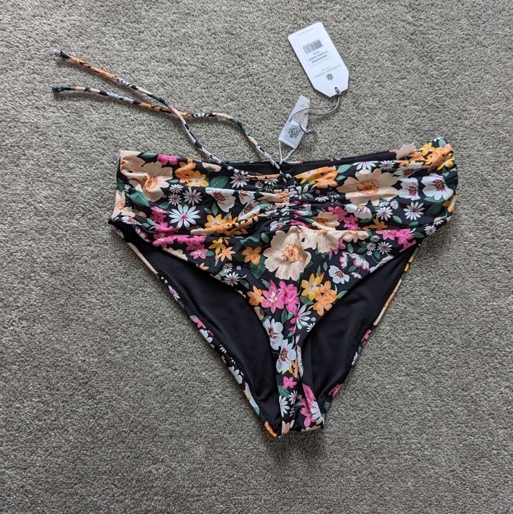 Everyday Sunday floral tropical sunset bikini bottom swimsuit women's XLarge